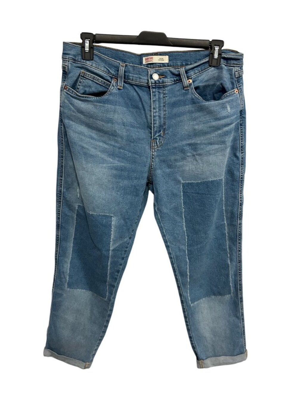 Levis Strauss Signature Heritage Boyfriend Jeans Size 14 W32 Distressed Casual